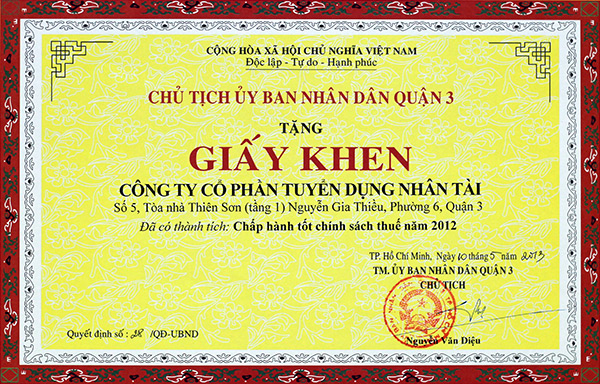 Tuyên dương Tổ chức & cá nhân thực hiện tốt nghĩa vụ thuế năm 2013