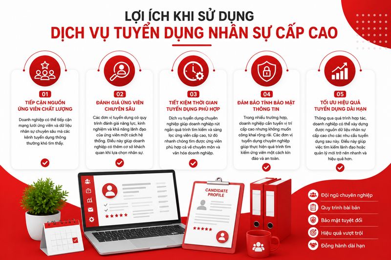 Lợi ích dịch vụ tuyển dụng nhân sự cấp cao HR2B