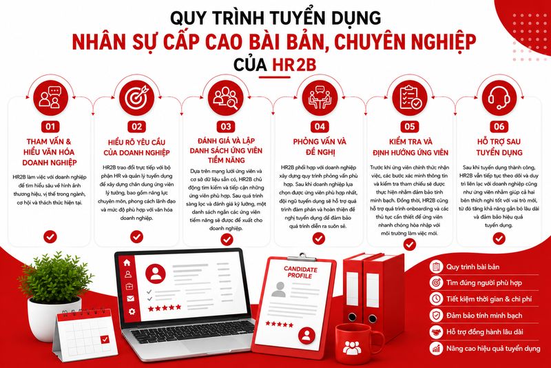 Quy trình tuyển dụng nhân sự cấp cao HR2B