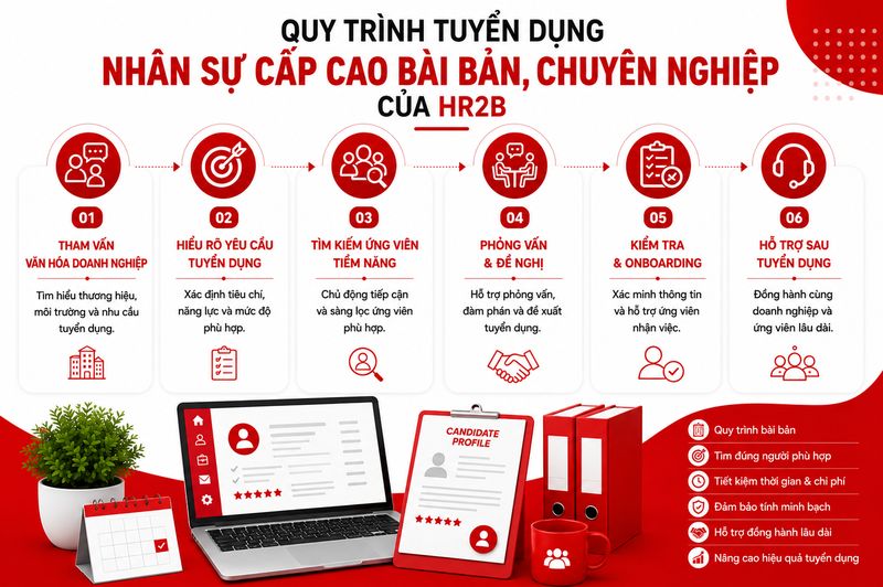 Quy trình tuyển dụng nhân sự cấp cao HR2B