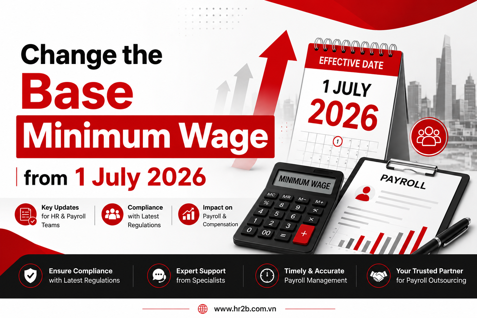 Change the Base minimum wage from 1 July 2026
